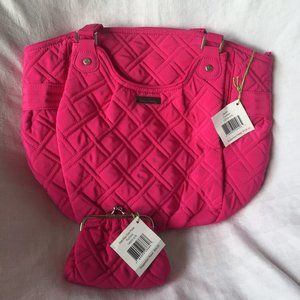 Vera Bradley Glenna Fuchsia MSRP $108 Kiss coin, wallet $34